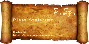 Pless Szalviusz névjegykártya